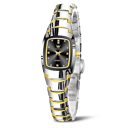 OLEVS Watches for Women Small Square Face Ladies Watches Waterproof Tungsten Steel Dainty Dress Rectangle Female Womens Wrist Watches for Small Wrists Gold/Silver/Black/Rose Gold