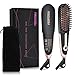 Hair Straightener Brush Fast Heating Hot Hair Straightening Brush Travel Size Ceramic Heated Beard Straightener Brush Anti-Scald Auto-Off Dual Voltage Portable Frizz-Free Electric Straightening Comb