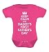 Fathers Day Gift - Keep Calm It's Daddy's First Father's Day Baby Bodysuit 3-6 Months Wow pink