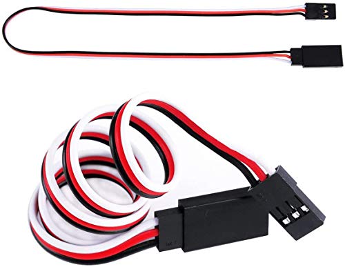POFET 10 Stück Servo-Verlängerungskabel Anschlusskabel 50 cm 3-poliges Kabel JR-Stecker und Futaba-Buchse für RC… – Bild 4