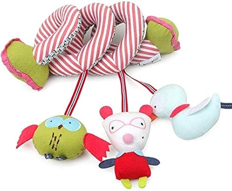 Amazon Co Jp 赤ちゃんの乳母のおもちゃ 赤ちゃんのガラガラのベビーカーのベビーカーのためのベビーカー漫画活動ベビーなぶら下がっている おもちゃのぶら下がりのおもちゃ幼児スパイラルベビーカーぬいぐるみ Qingchunw ホーム キッチン