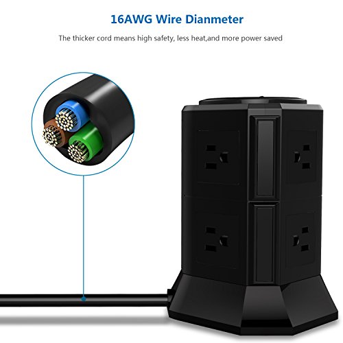 image for Power Strip, Lidlife Surge Protector Power Socket 8-Outlet with 4 Smar