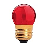 7.5 Watt S11 Bulb / 130 Volt / Medium Base / Transparent Red