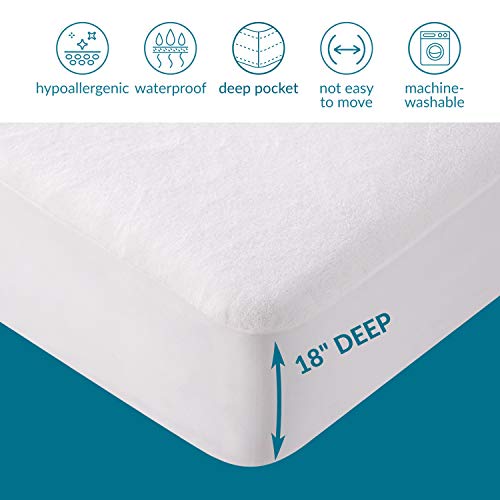 image for Bedsure Waterproof Mattress Protector Queen- Hypoallergenic Breathable