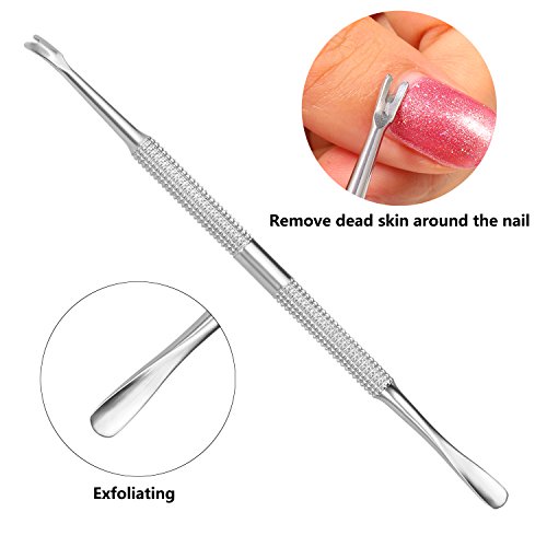 Nail Clippers Cuticle Nipper Pusher Manicure Set, AImi Professional Nail Polish Remover Tool Gel Nail Art Kit - Stainless Steel,Travel, Gift - 7 Pcs (Manicure set, Black)