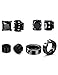 Jstyle 4 Pairs Stainless Steel Stud Earrings for Men Women Magnetic Stud Earrings Non-piercing CZ 8mm B