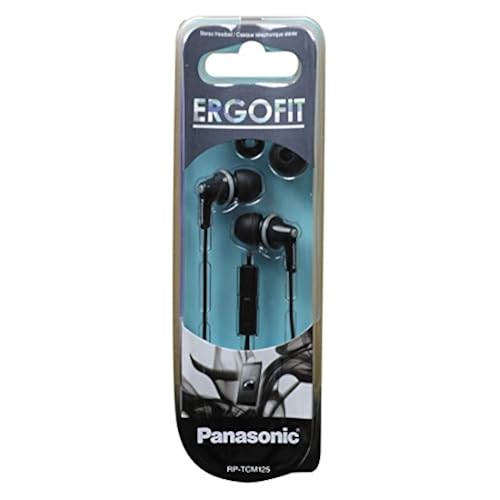 Panasonic ErgoFit In-Ear Earbuds Headphones with Mic/Controller RP-TCM125-K (Black) Electronics, Headphones, Earbud Headphones