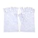 ABC(TM) Women Party Sexy Mittens Fingerless Style Dressy Lace Gloves (White)