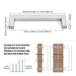 POWPULL 10Pack 5in Cabinet Pulls Brushed Nickel