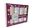 Comfy Beginnings 100% Organic Muslin Swaddle Blankets for Baby Girl Swaddles | 4-Pack | 47