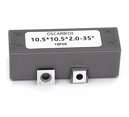 10.5mm Square Replacement indexable Straight Carbide Cutter Insert for Wood(10.5x10.5x2.0mm) 10pcs