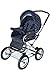 Roan Kortina Classic 2-in-1 Pram Stroller with Bassinet for Newborn Baby and Toddler Reclining Seat with Five Point Safety System UV Proof Canopy and Stainless Steel Storage Basket (Navy - Chequered)
