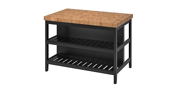 Amazon Com Ikea Vadholma Kitchen Island Black Oak 49 5 8x31 1