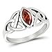Sterling Silver Simulated Garnet Ring Irish Celtic Knot Design Band 925 New Size 10