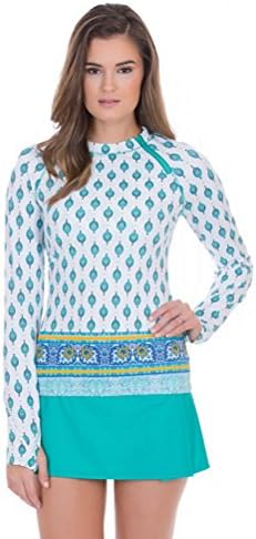 Cabana Life Women's UPF 50 Plus Uv Protective Zipper Rash Guard