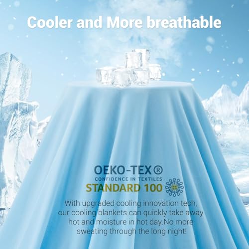 Marchpower Cooling Summer Blanket, Arc-Chill 3.0 200 x 220 cm Double-Sided Lightweight and Cool Blanket Anti-Heat for Sofa, Office, Travel and Pet Bed Sheet – Blue
