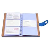 BTSKY Book Style Business Card Holder Name Card Book ID Card Credit Cards Organizer--For 300 Business Cards (Blue)