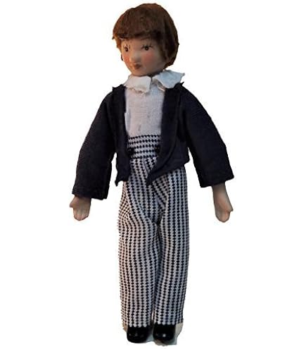 Melody Jane Puppenhaus Figur – Kleiner Junge In Schwarzem Porzellananzug, Maßstab 1:12, Ca. 10,5 Cm