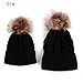 2PCS Parent-Child Hat Warmer, Mother & Baby Daughter/Son Winter Warm Knit Hat Family Crochet Beanie Ski Cap Black