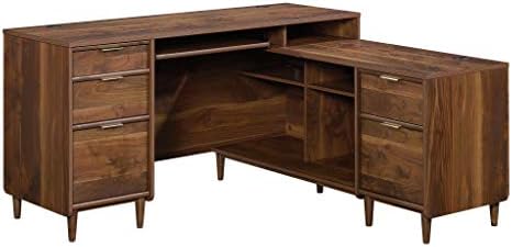 Amazon Com Sauder Clifford Place L Shaped Desk L 59 06 X W 53 54 X H 30 2 Grand Walnut Furniture Decor