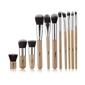Foolzy 11Pcs Makeup Brush Set Professional Kabuki Foundation Blending Blush Concealer Eye Face Liquid Powder Cream…
