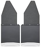 Husky Liners Kick Back Mud Flaps 12IN Black Top/SS Wt Fits 88-18 F150/250