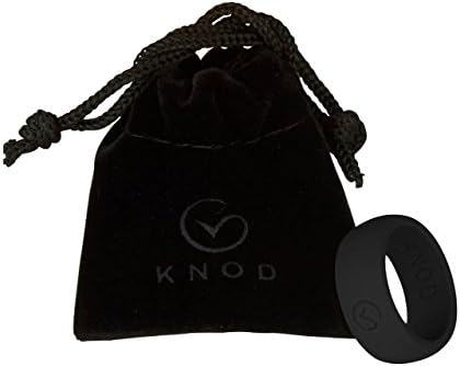 Knod Men's Silicone Ring Wedding Band For An Active Lifestyle (Black-10)