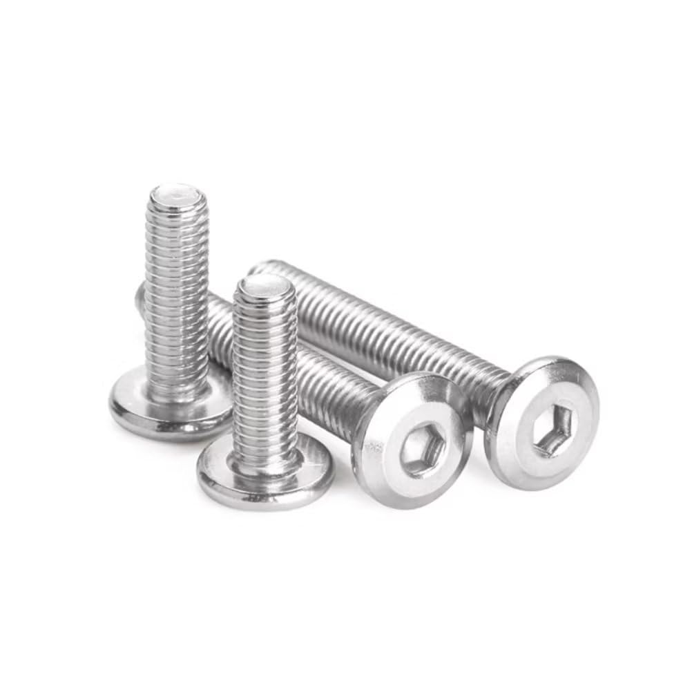 SYDARSYN Hex Socket Flanged Button Head Furniture Screws Stainless Steel Hexagonal Flat Head Machine Screws Allen Bolts M8x50mm (5 pcs)
