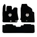 Avery's Floor Mats Part Compatible with Cadillac SRX 3 Pc (2 Fronts / Rear Runner) Black Custom Fit Carpet Set with Licensed Cadillac Crest Logo on fronts - Fits 2010 11 12 13 14 15