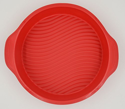 ULee 9.6 Inch Silicone Round Cake Pan, Non-Stick & BPA Free Cake Mold, Red - Thumbnail 2