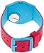 Swatch Women's 'Blue Lampone' Quartz Plastic and Silicone Casual Watch, Color:Pink (Model: GS145)