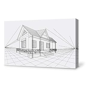 Construction Sketches Home Artwork for Living Room Bedroom