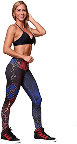 Harley Quinn Large Fiber Leggings Superheroes Yoga Pants Pilates Women Tights