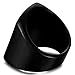 Besteel Vintage Style Stainless Steel Biker Rings for Men Bands Polished Black Ring, Size 8