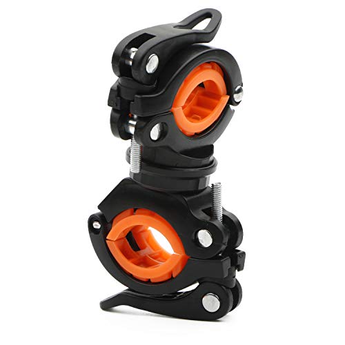 Flashlight Holder, 360º Degree Rotation Bicycle Bike LED Light Flashlight Torch Mount Clamp Clip Holder Grip Bracket, Pack of 4 - Thumbnail 5
