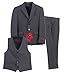 Gioberti Boy's Formal 3 Piece Suit Set, Charcoal, Size 14