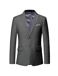 Chaqueta blazer de corte ajustado con dos botones y solapa con muescas para hombre