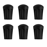 ESport 6 Pieces Black Rubber Trekking Pole Tip Protectors - Diamond Pole Replacement Tips, Fits All Standard Hiking, Trekking & Walking Poles