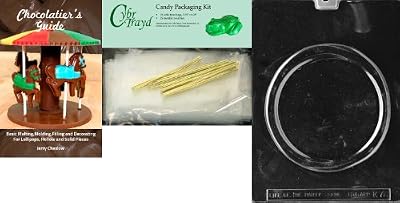 Cybrtrayd 'Pizza Kids' Chocolate Candy Mold with Chocolatier's Bundle of 25 Cello Bags, 25 Gold Twist Ties and Chocolate Molding Instructions
