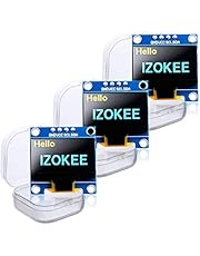 IZOKEE 0.96'' I2C IIC 12864 128X64 Pixel OLED LCD Display Shield Board Module SSD1306 Chip 4 Pin for Arduino Display Raspberry Pi 51 Msp420 Stim32 SCR (Pack of 3pcs, Yellow-Blue-IIC)