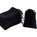 HOSL 100 Pack 3x4 Velvet Bags with Drawstrings Black Jewelry Pouch Velvet Gift Bags Small for Necklace Earrings Bracelet Goodies Candy Wedding Festival Party Favor
