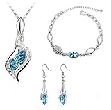 Platinum-plated Fashion Jewelry Set with Imported Crystal Element