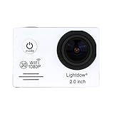 Lightdow LD6000 WiFi 1080P HD Sports Action Camera Bundle with DSP:Novatek NT96655 Chip, 2.0-Inch LTPS LCD, 170° Wide Angle Lens and Battery (White+WiFi)