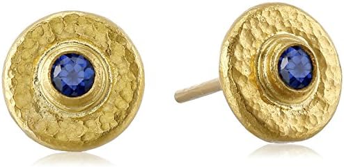 "Dew" Gold Faceted Round Stud Earrings