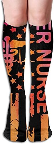 ER Nurse Nurse Gifts Printed Funny Casual Comfort Soft Blend Crew Sock Athletic Socks