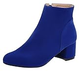 Serene Womens Comfortable Classic Suede Round Toe Heeled Ankle Boots