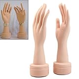 HeroNeo® 2Pcs Flexible Soft Fake Hand Model Nail Art Ring Watch Bracelet Display Stand