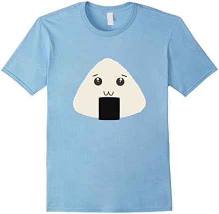 Men's kawaii onigiri rice face -  Japanese T-Shirt Small Baby Blue