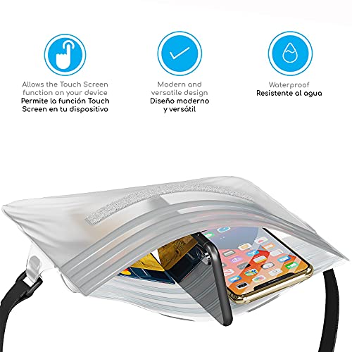 Canotagio Bolsa/Cangurera Impermeable. Set de 2 Cangureras Sumergibles a Prueba de Agua. Tamaño Extra Grande. para Deportes Acuaticos, Playa, Alberca y más. Waterproof Pouch