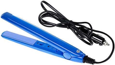 INMISS Portable Plate Car Mini Travel Hair Straightener Flat Iron Plug 12V (blue)